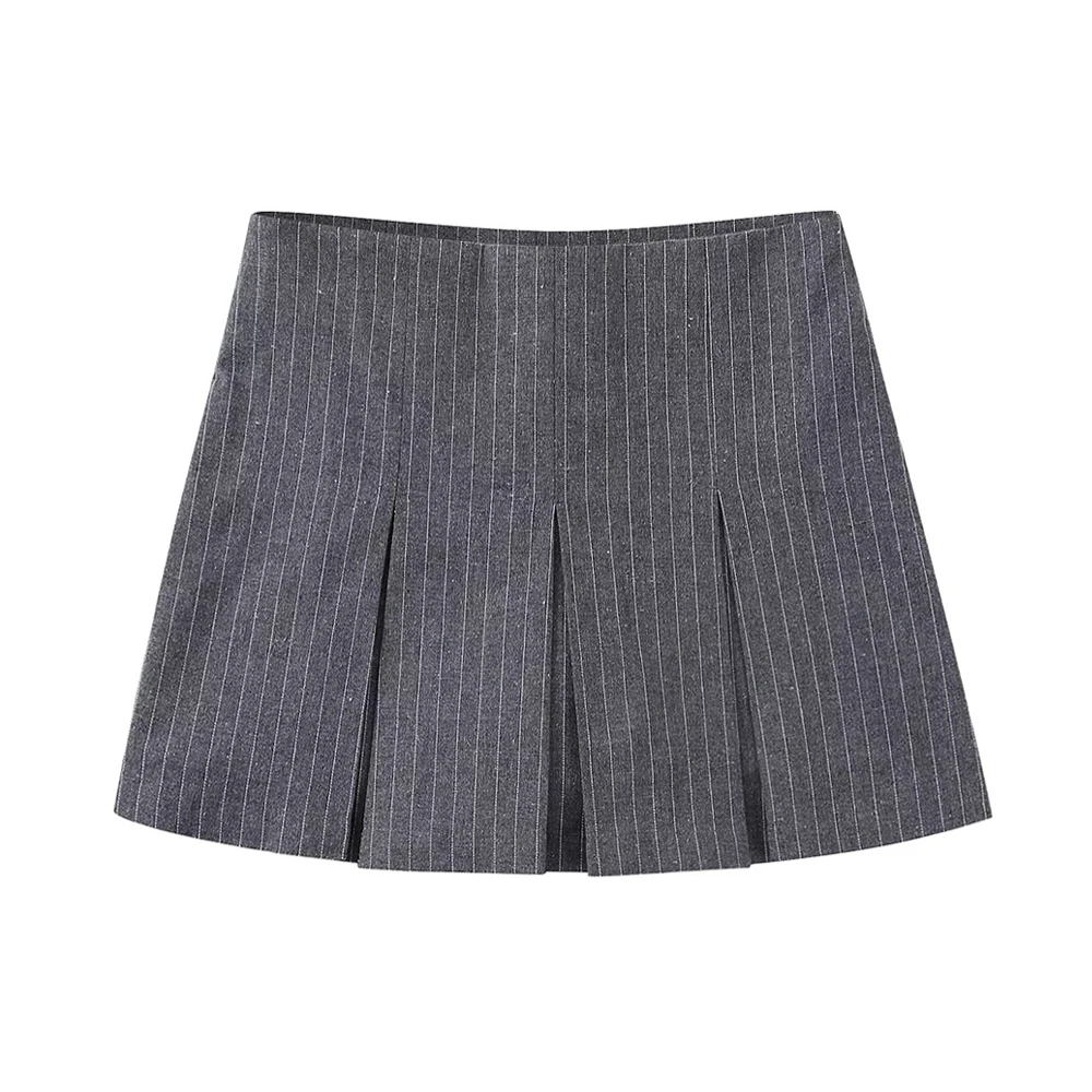 Women Fashion With Pleated Skorts Vintage High Wai...
