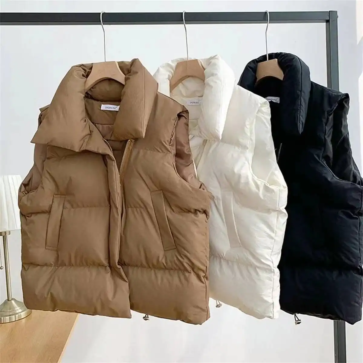 Stylish Stand-Up Collar Elegant Vest Down Jacket Warm Coat