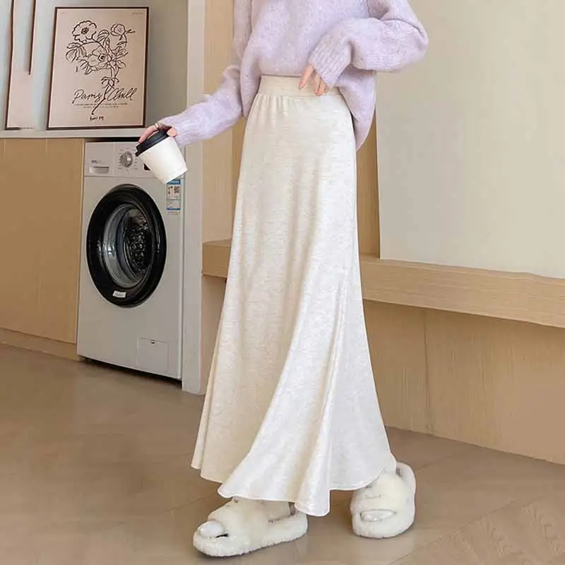 Senior Sense Temperament Maxi Skirts for Women Elegant High Waist Skirt Woman Fashion Long Skirt