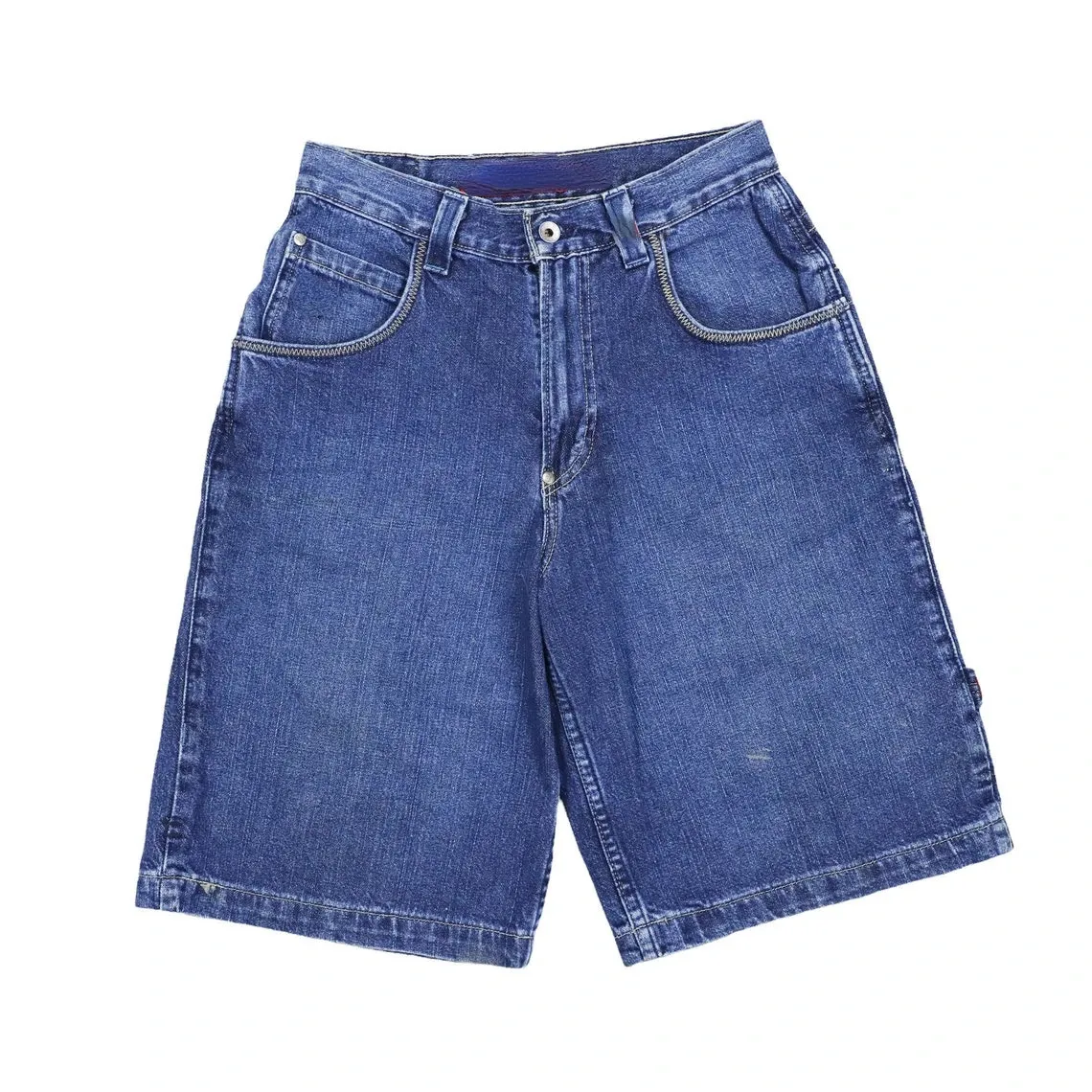 Hip Hop Dragon Embroidery Retro Denim Shorts Wash Wide Leg Straight Work Pants Men Streetwear Jorts