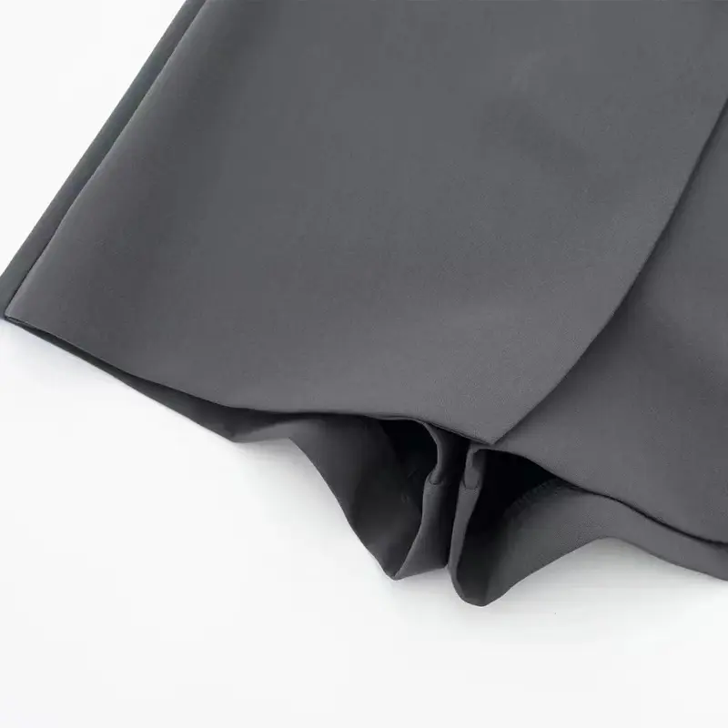 Asymmetric Skorts With Tab For Women High Waist Side Zipper Female Skort Fashion