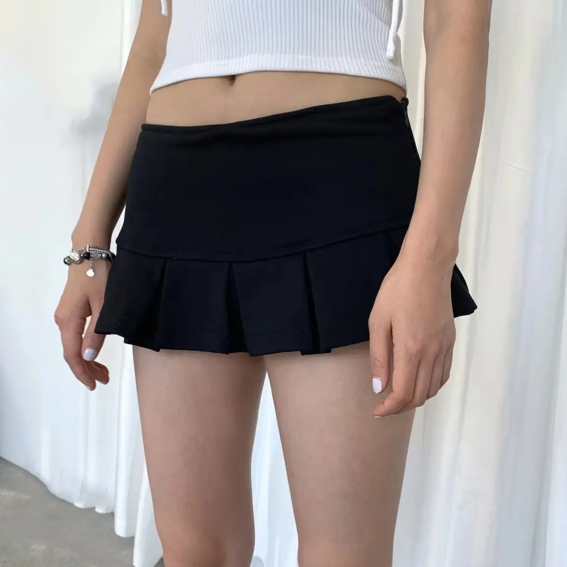Low Waist Mini Skort Low Rise Pleated Skort With Bulit-in Micro Mini Skort Women