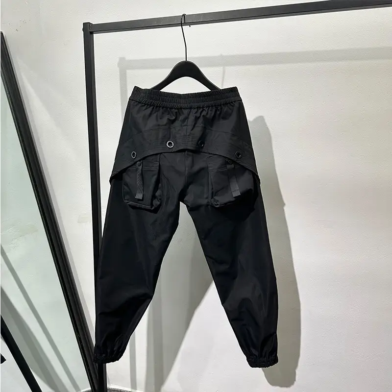 Men Cargo Pants Back Scimitar Design Fashion Casua...