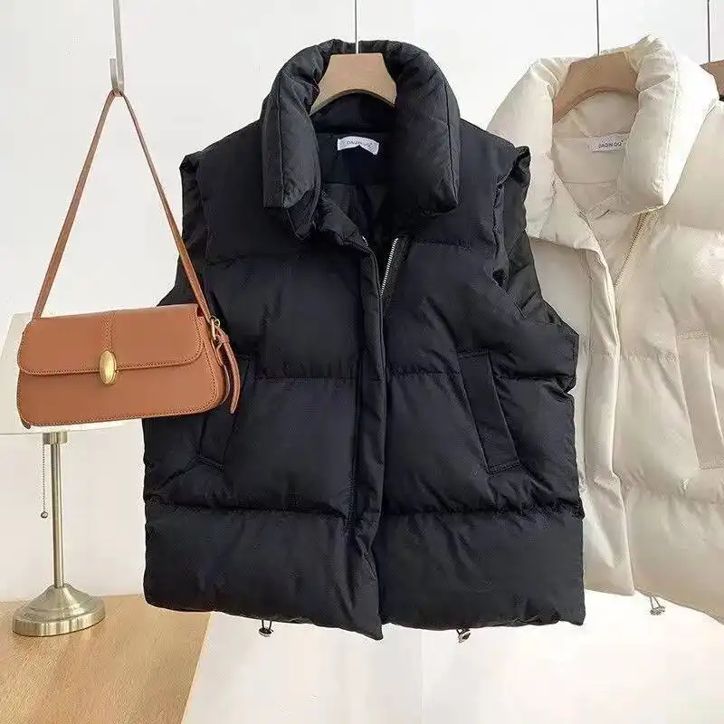 Stylish Stand-Up Collar Elegant Vest Down Jacket Warm Coat
