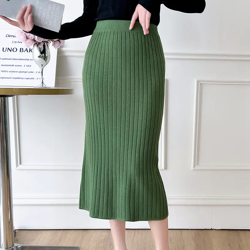 Chic Slim Fit A-Line Skirts for Women Elegant Elas...