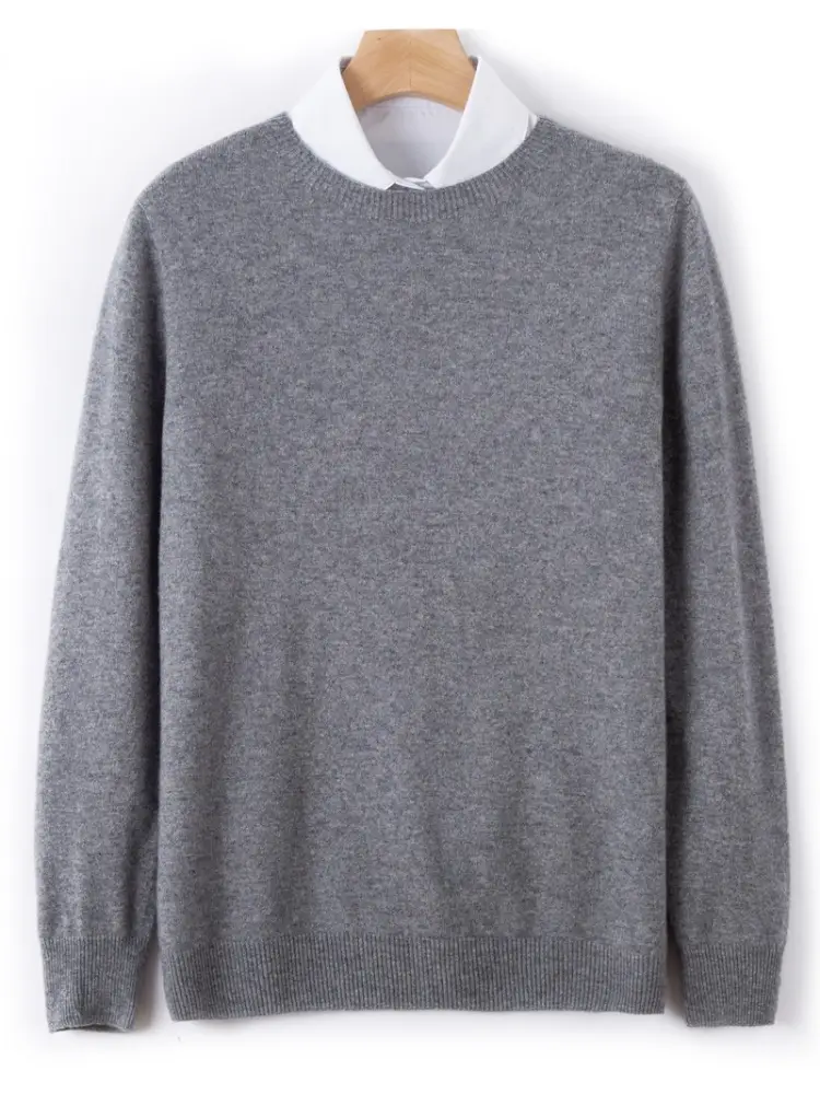 Wool Sweater Men's Round Neck Pullover Top Thin So...