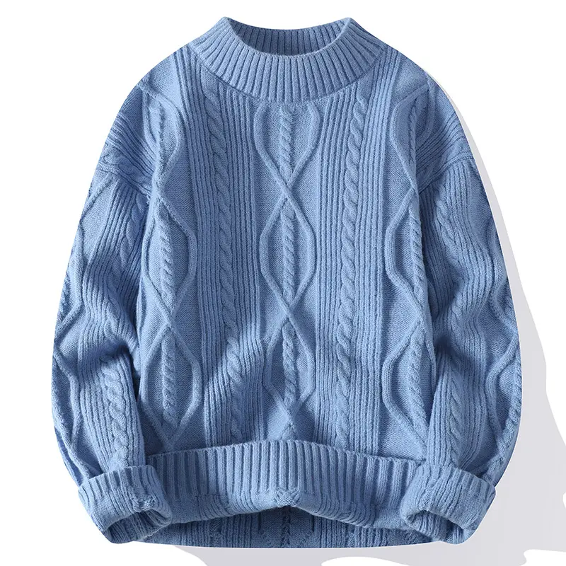 Men's Kintted Long Sleeved Sweater Solid Color Swe...
