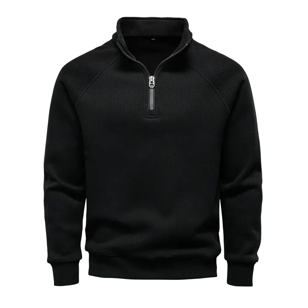 Men Thermal Sweater Cotton Zipper Slim Fit Thermal Underlayer Top Soft Pullover Sweatshirt
