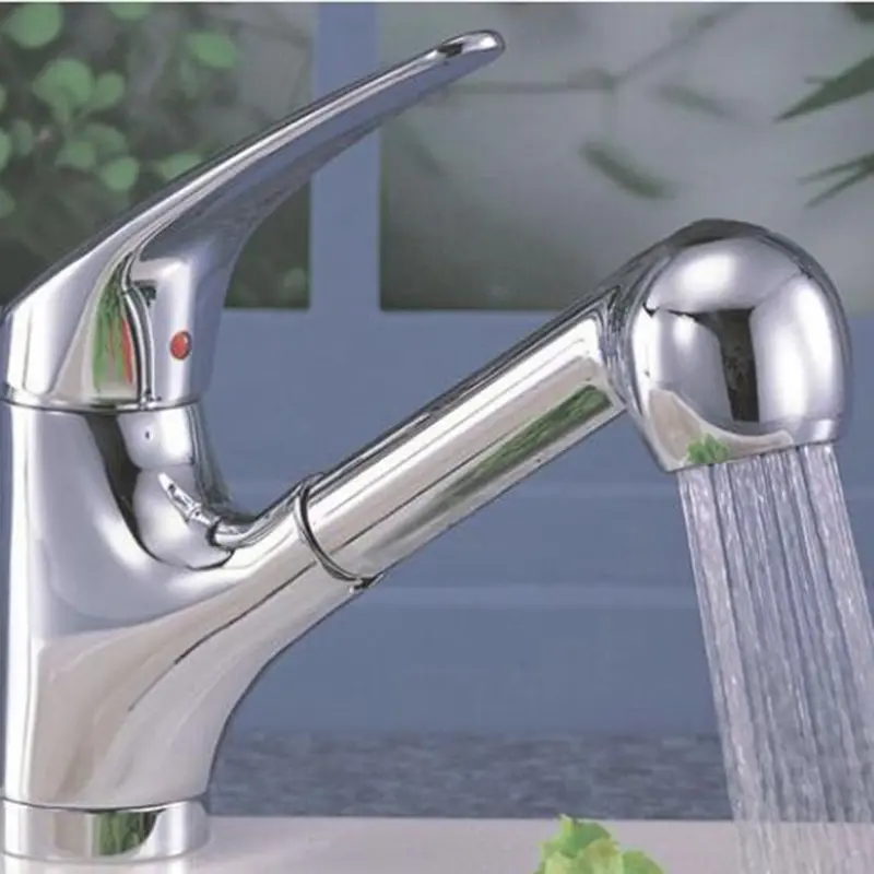 Kitchen Pull Out Faucet Nozzle Water Saving Bathroom Basin Sink Shower Spray Head Water Tap Faucet