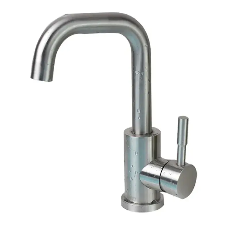 Bathroom Sink Faucet Hot and Cold Water Mixer Countertop Mounted Minimalist Style