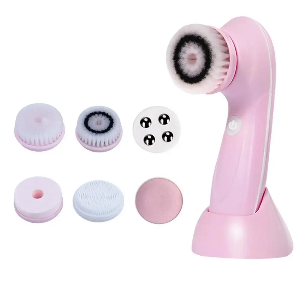 6-in-1 Electric Facial Cleanser Multifunctional Rotating Massage Face Brush, Pore Cleanser For Blackhead Removal