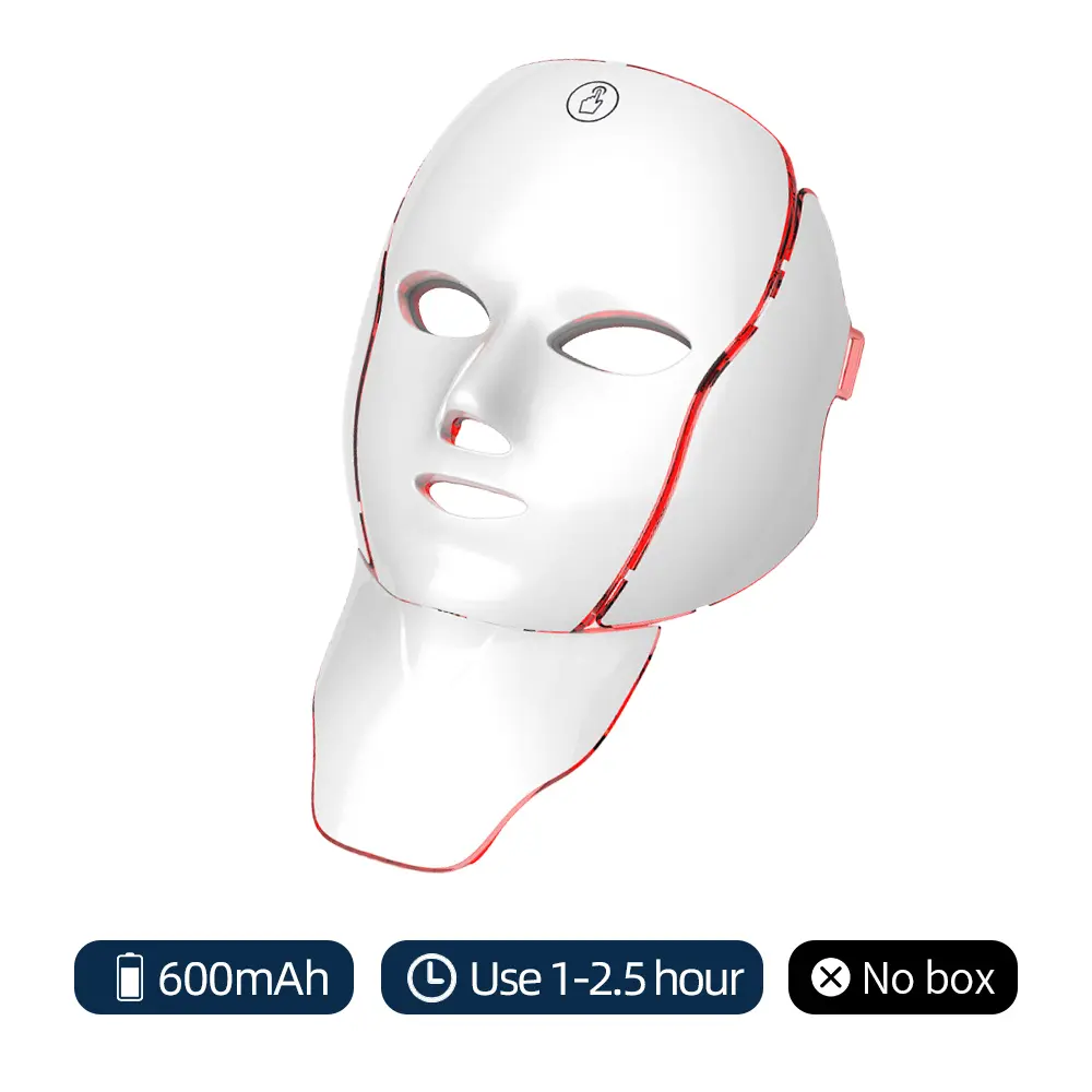 7 Colors LED Facial Mask With Neck LED Light Photo...