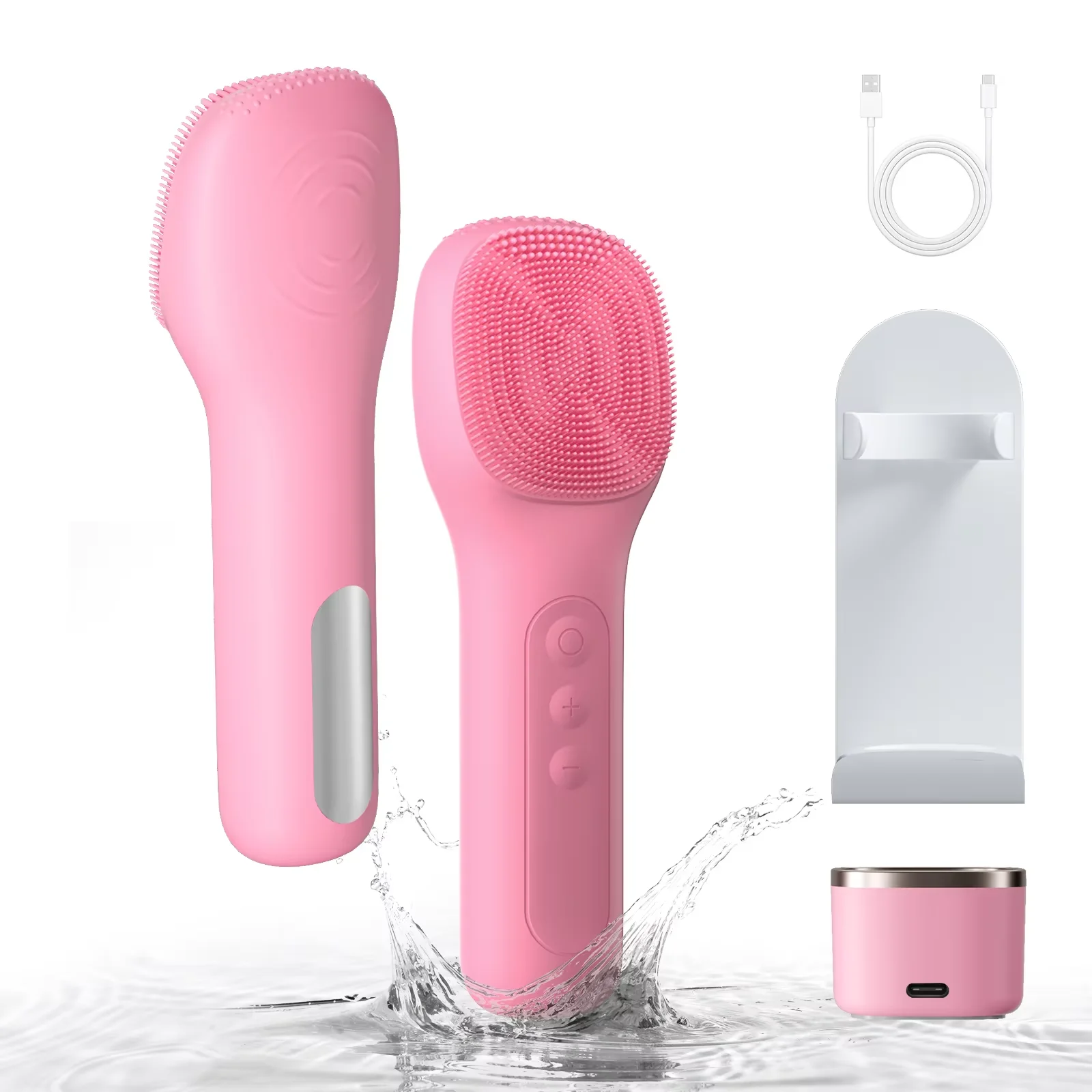 Electric Facial Sonic IPX7 Silicone Cleansing Exfoliating Massage Cleanser Brush