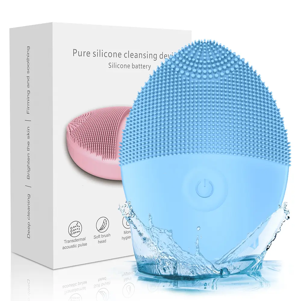 Electric Facial Cleanser Facial Cleansing Brush Deep Pore Cleaning Silicone Beauty Facial Sound Wave Vibration Massage