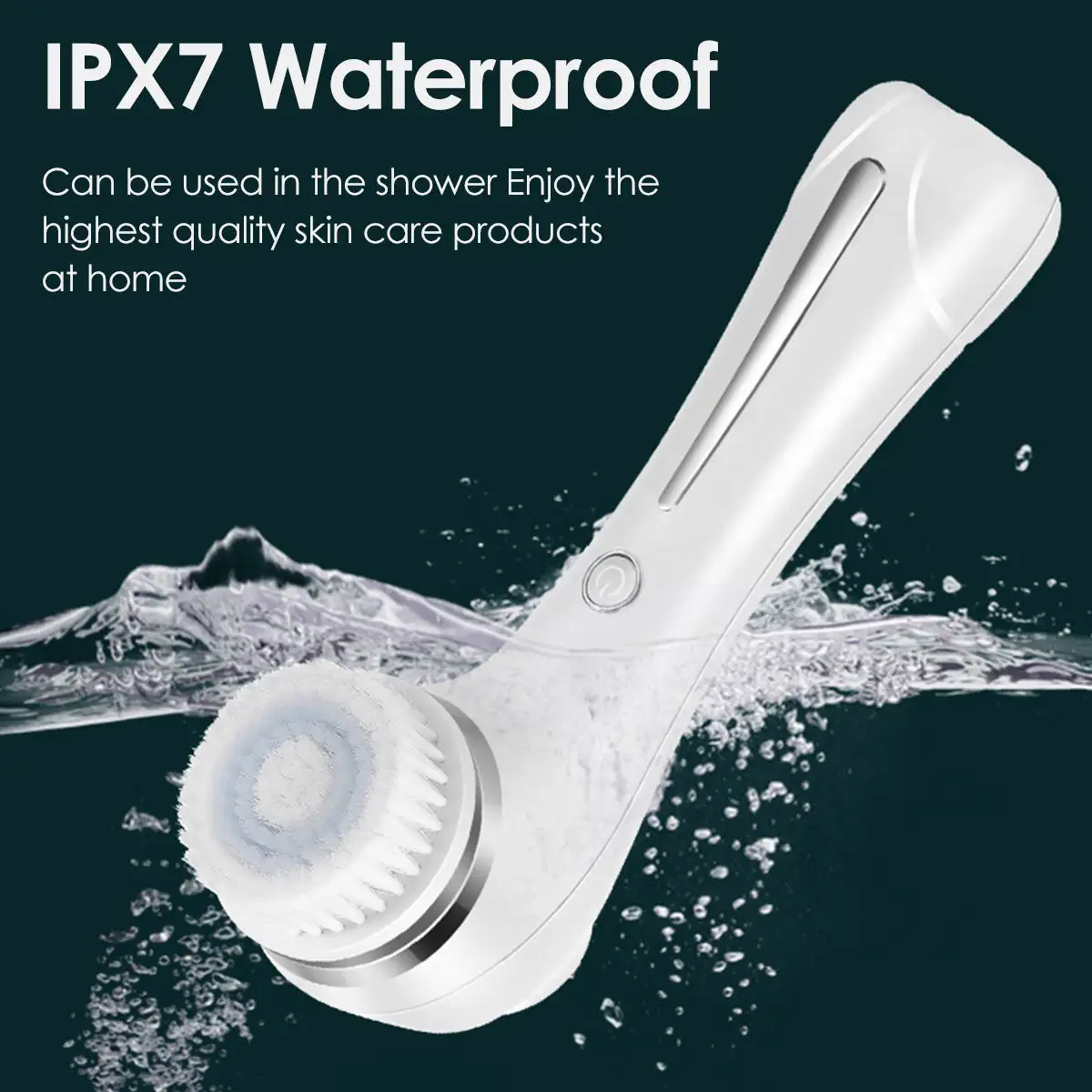 Face Scrubber Sonic Facial Cleansing Brush With 5 Interchangeable Brush Head IPX7 Waterproof Wireless