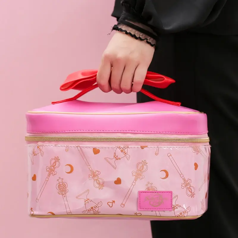 Women's Pu Leather Cosmetic Bag, Multi-Functional Women's Toiletries Travel Cosmetic Storage Bag
