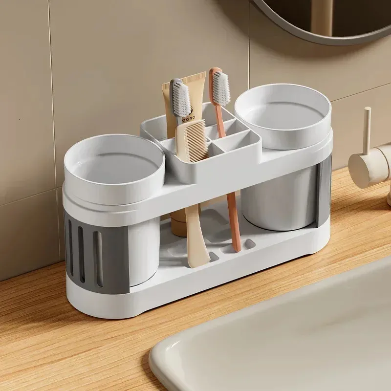 Simple, High-End, Multi-Functional Toothbrush And Mouthwash Cup Bathroom Toiletries Set With Cup Holder