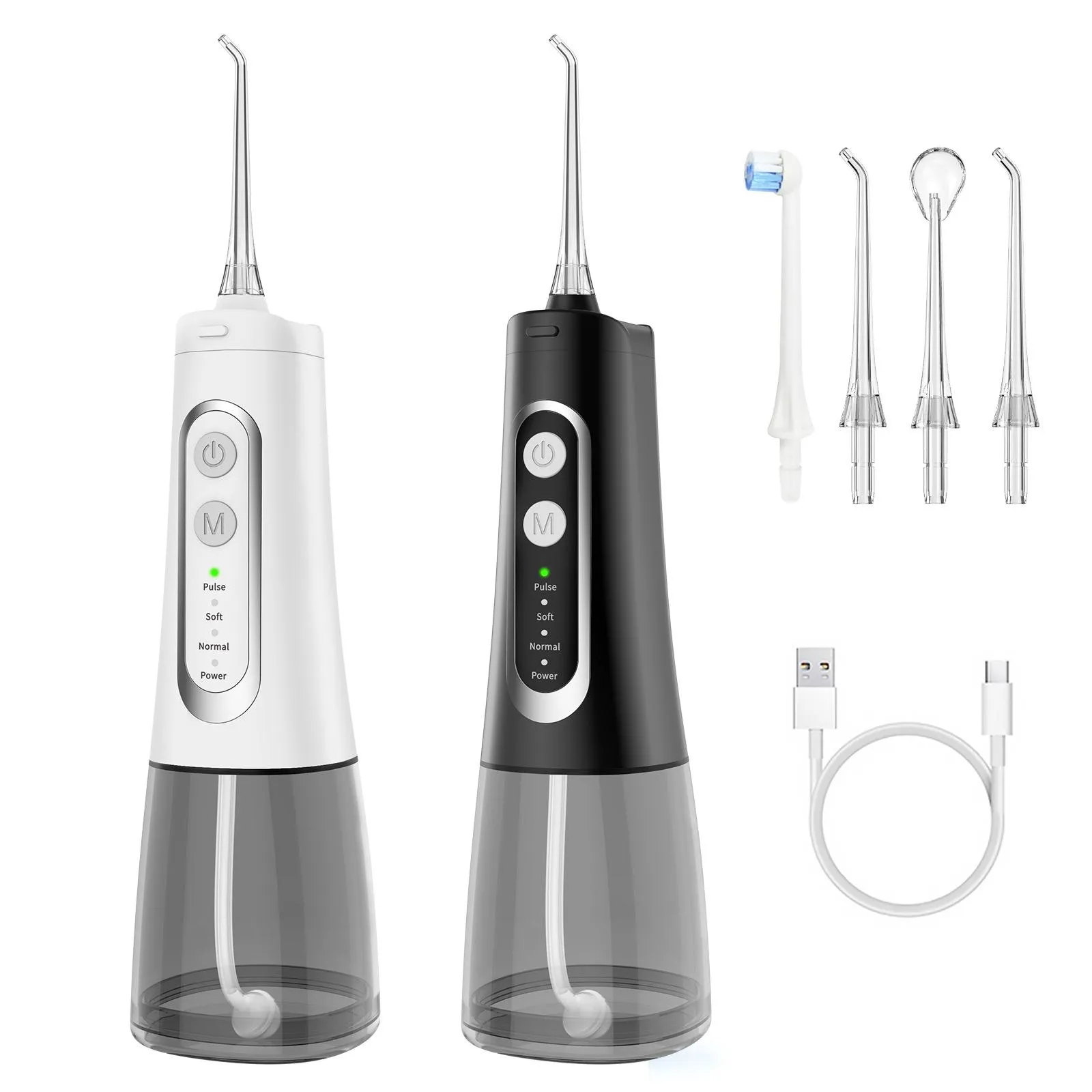 Water Dental Flosser Portable Cordless Oral Irrigator 300ML Rechargeable Travel Irrigation Cleaner IPX7 Waterproof Electric Flossing Machine for Teeth Cleaning