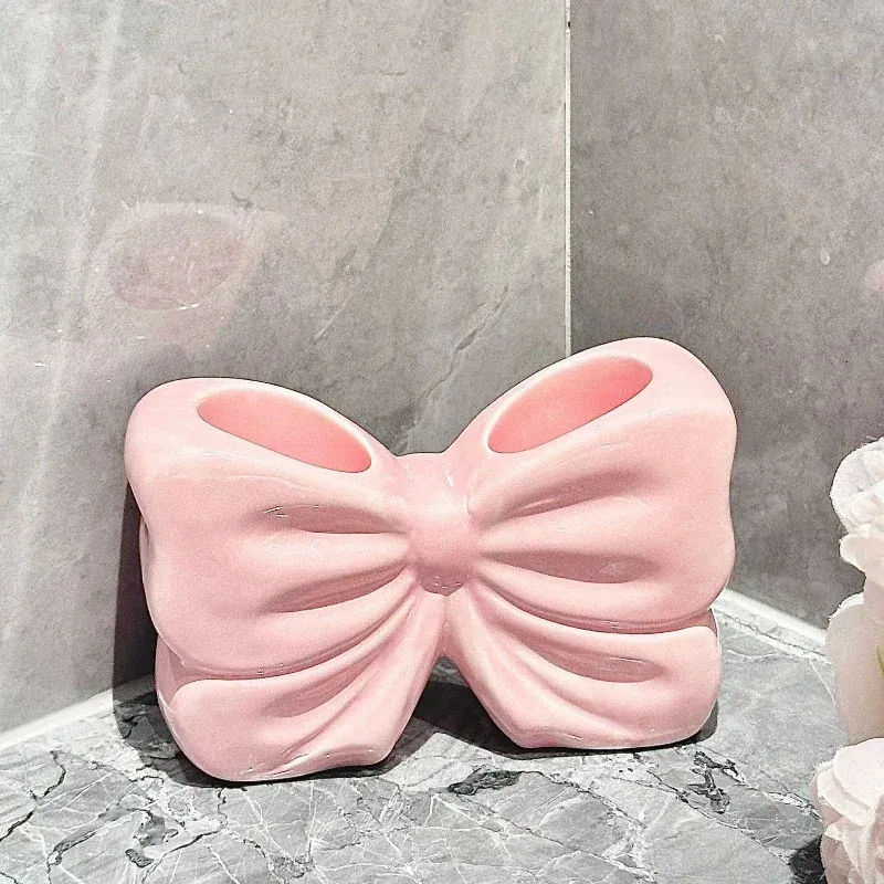 Ceramic Bow Toothbrush Holder Ornament Ceramic Toothbrush Toothpaste Storage Rack Bathroom Accessories Brush Holder