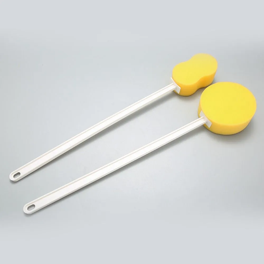 2PCS Durable Long Handled Bath Brush Set Sponge Lightweight Back Scrubber Body Wash Brush Soft Exfoliating Tool Back Washer