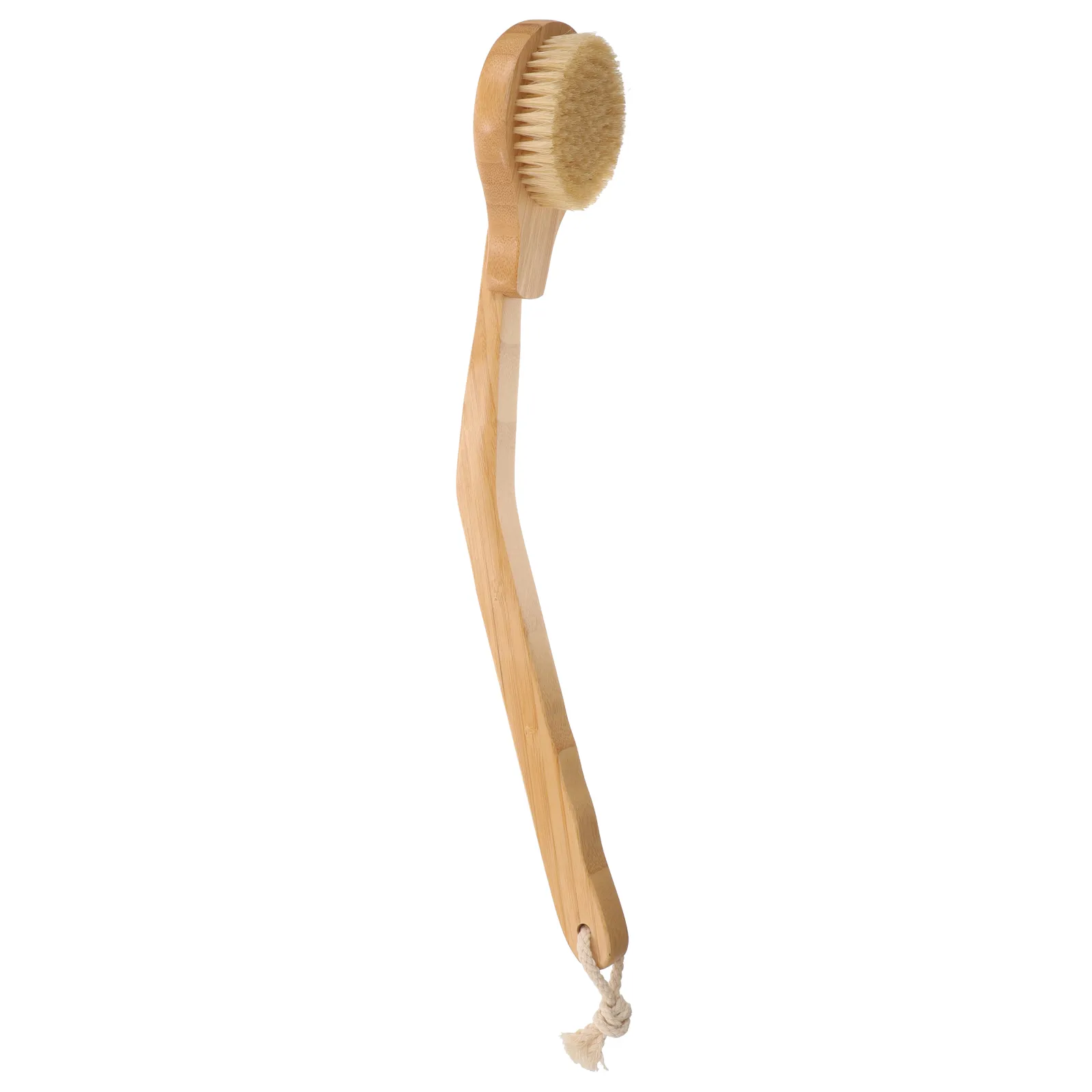 Ergonomic Handle Bristles Bath Brush Long Shower Brush Back Scrubber Bamboo Pig Bristle Bath Brushes