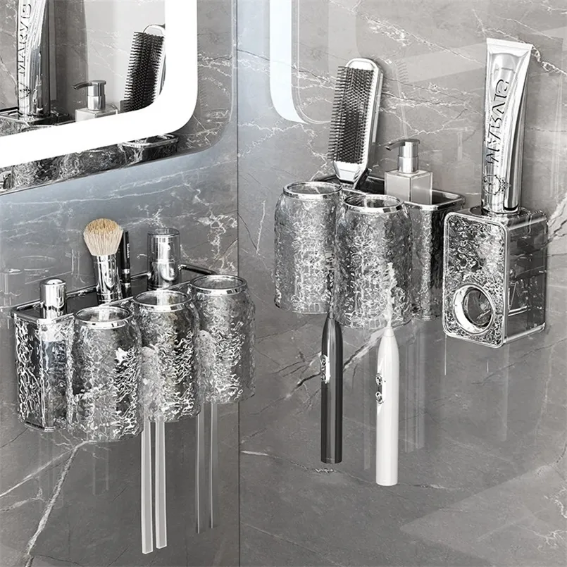 Wall Mounted Toothbrush Rack Water Ripple Toothbru...