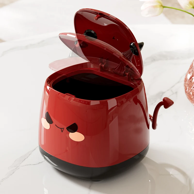 Cute Little Devil-Shaped Desktop Mini Trash Can, P...