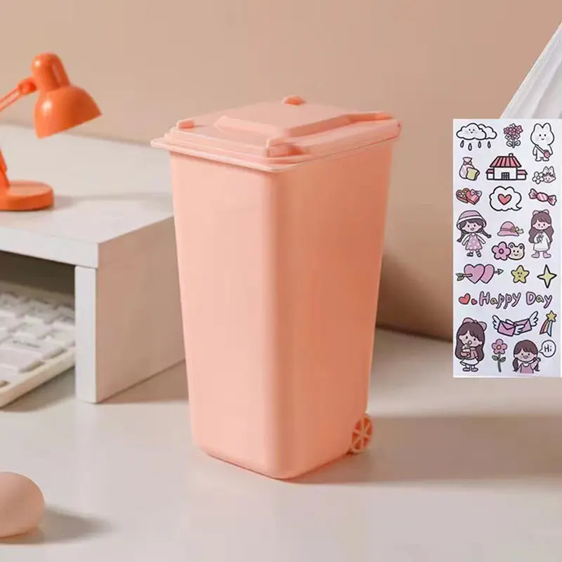 Creative And Cute Cartoon Mini Plastic Desktop Tra...