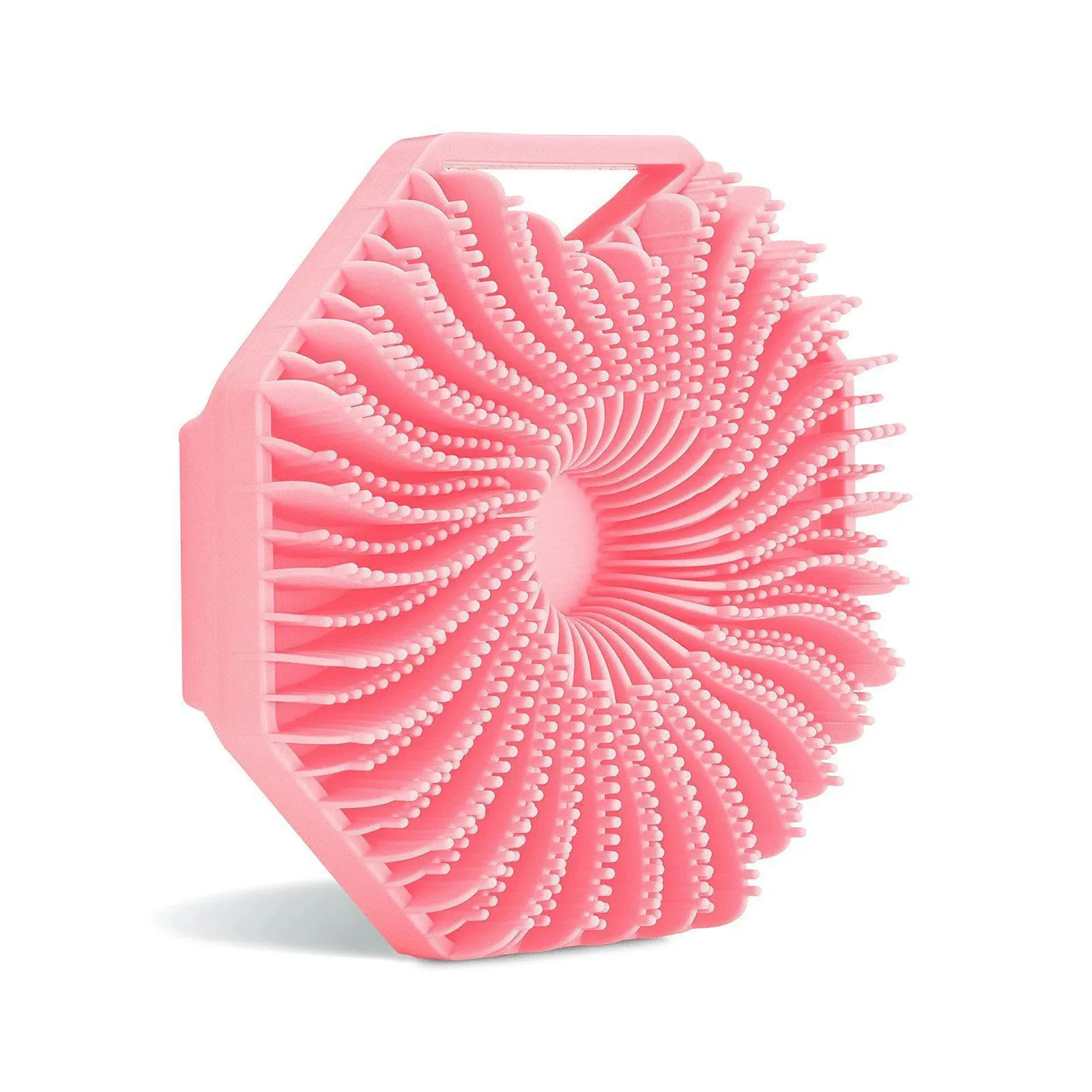 Polygon Silicone Body Scrubber Bath Brush With Ergonomic Handle Portable Shower Massage Cleaning Brush