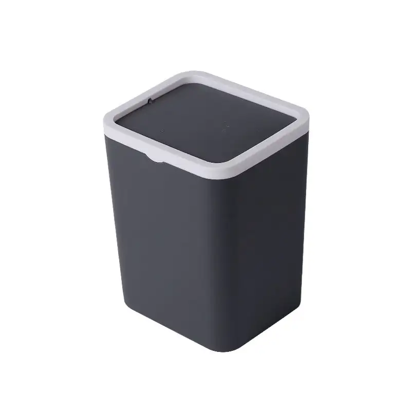 Mini Storage Box With Lid, Plastic Desktop Trash C...