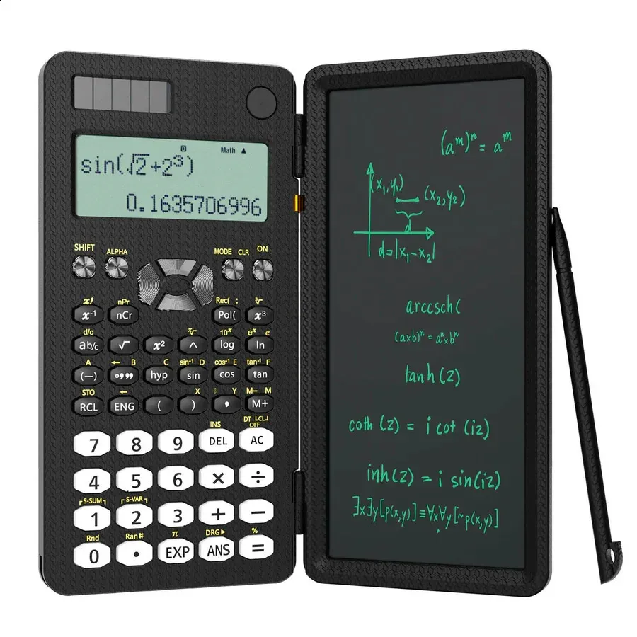 Engineering Science Calculator Foldable Portable 240 Calculation Function with Writing Tablet