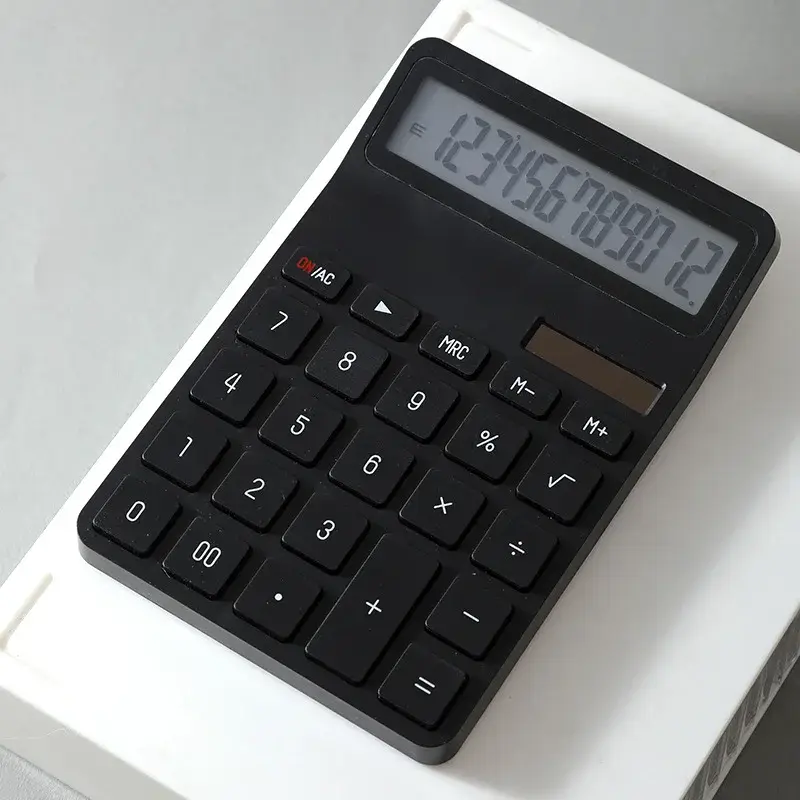 Solar & Battery Dual Power 12-Digit Large LCD Disp...