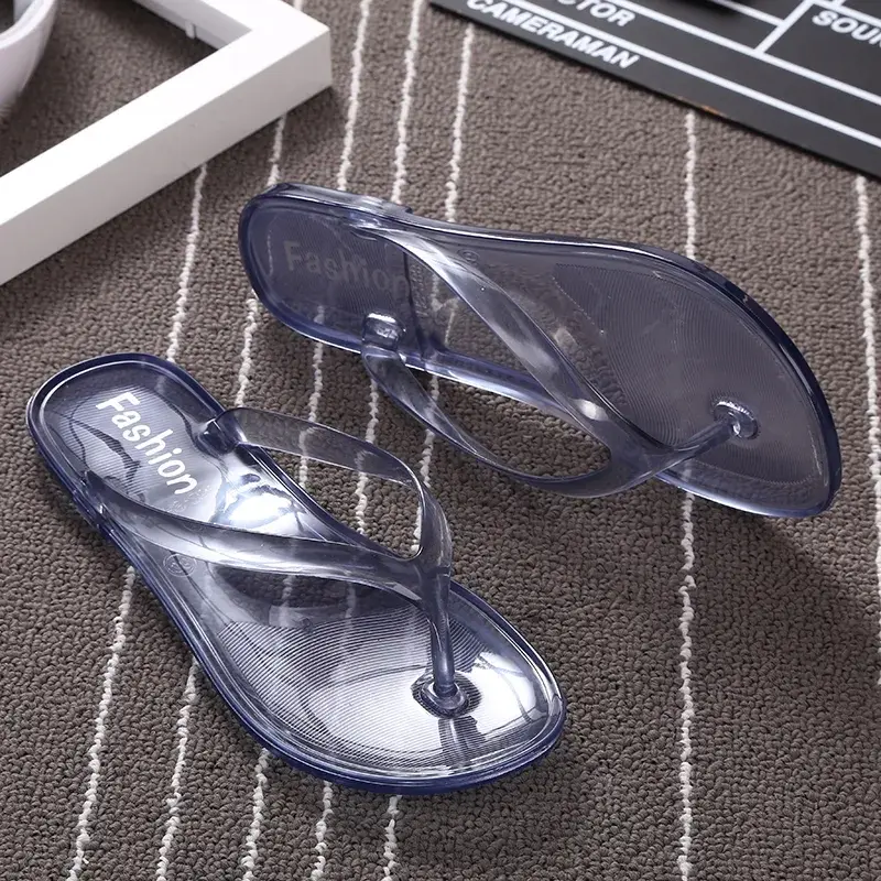 Beach Flat Clear Flip Flops Slippers Female Jelly Shoes