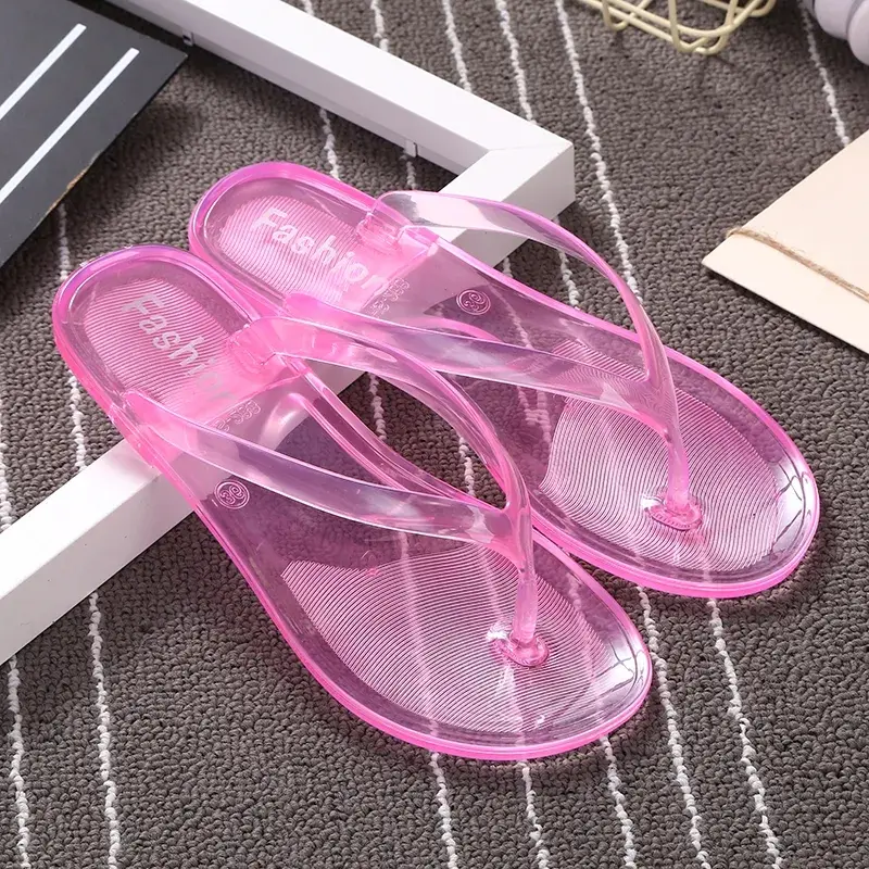 Beach Flat Clear Flip Flops Slippers Female Jelly Shoes