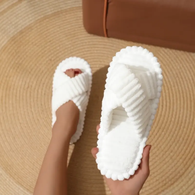 Women Cross Strap House Slippers ...