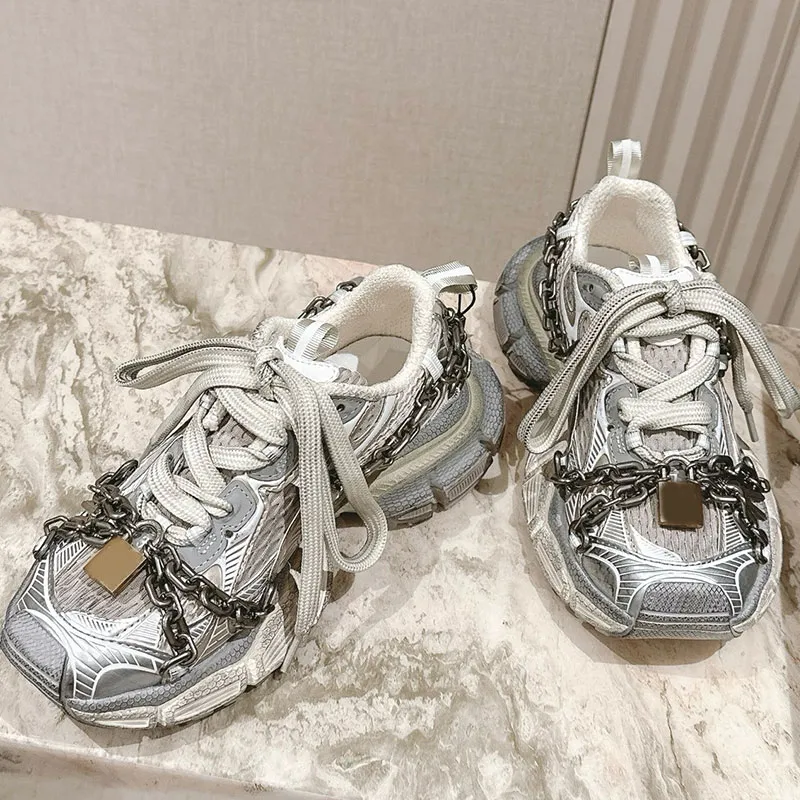 Women's Lock Dad Shoes Casual Shoes Made of Polyester Fiber Nylon TPU Polyurethane Classic Sneakers