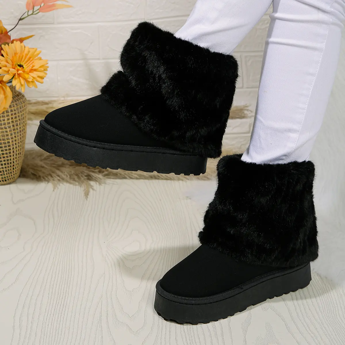 Fashion Women Round Toe Warm ...