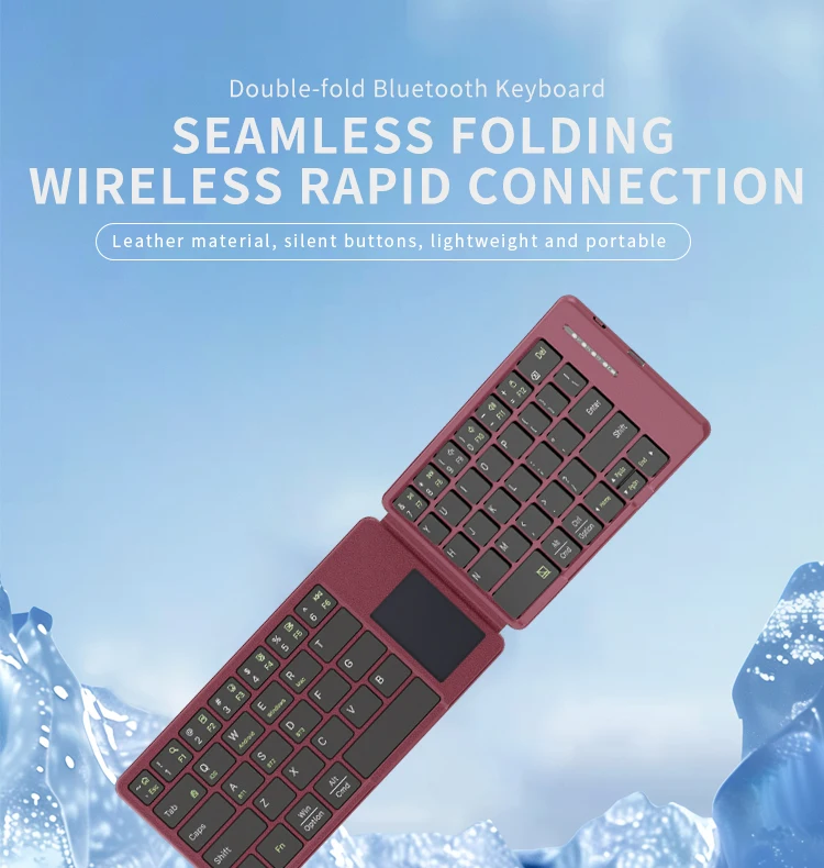 Foldable Bluetooth Keyboard With Touchpad Portable Keyboard Rechargeable Wireless Travel Keyboards With Stand