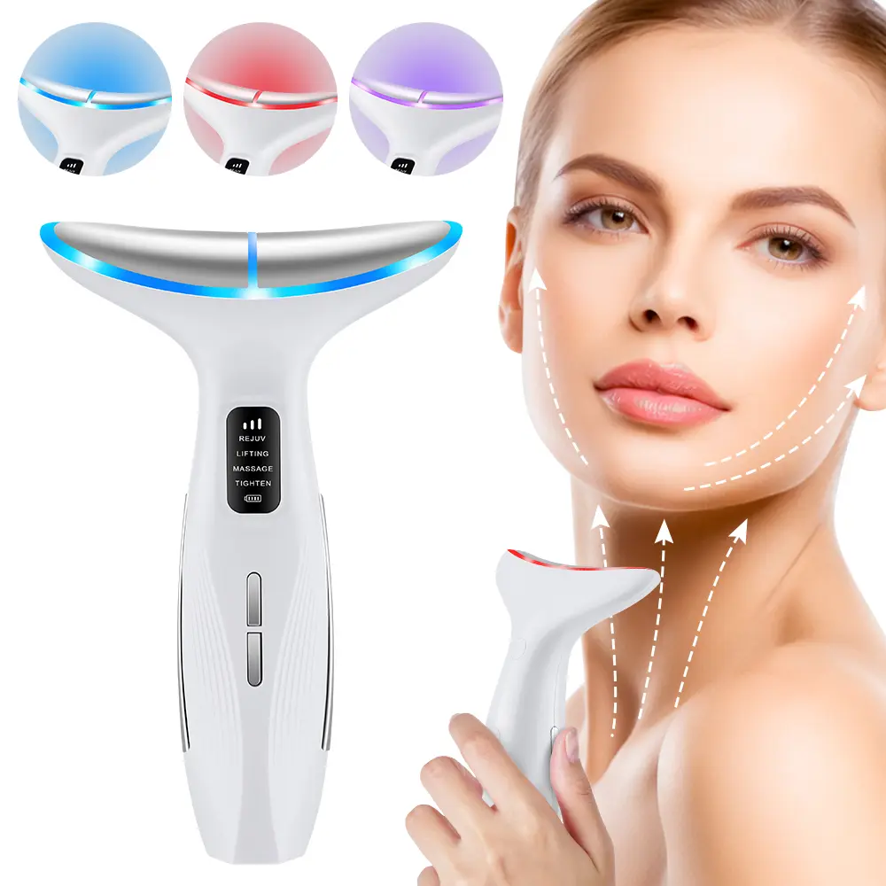 3 Massage Modes Microcurrent Neck Beauty Device Fa...