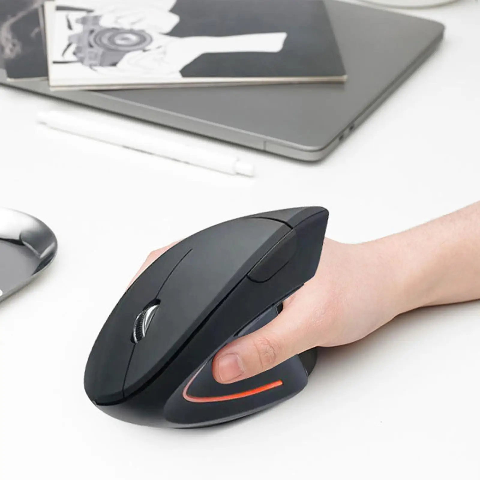 Wireless Vertical Mouse Ergonomic With USB Receiver Plug And Play