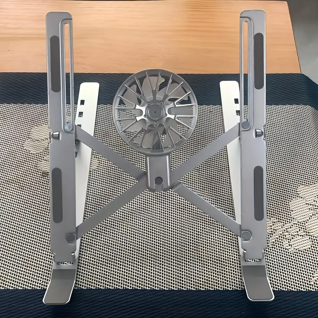 Adjustable Aluminum Alloy Laptop Fan Stand, Durable And Stable Lift Cooling Base Suitable For 10-17 Inch Laptops And Tablets