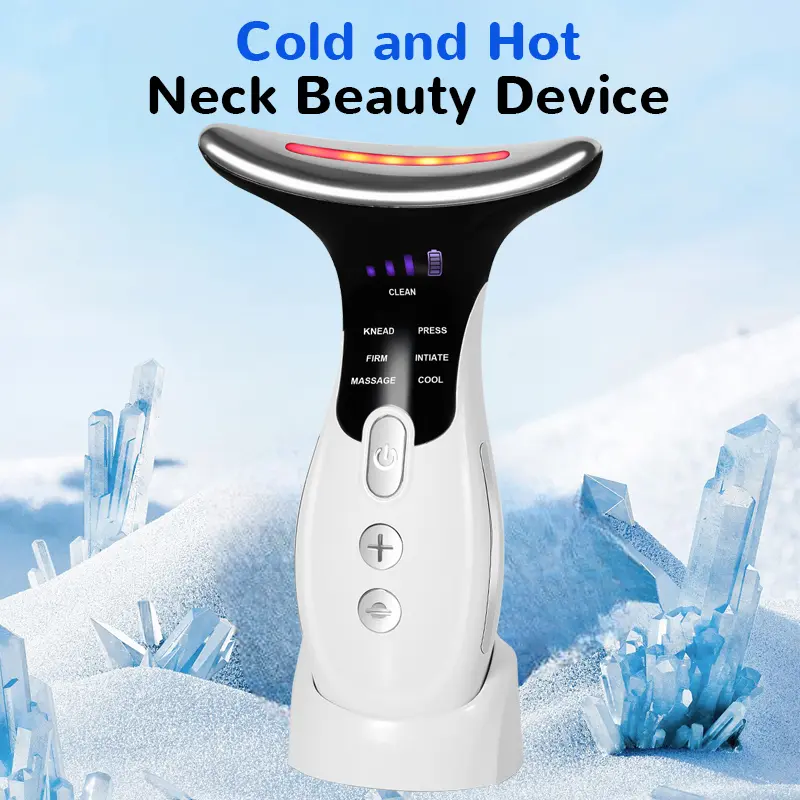 Warm Cold Neck Face Beauty Device 7 in 1 LED Micro...