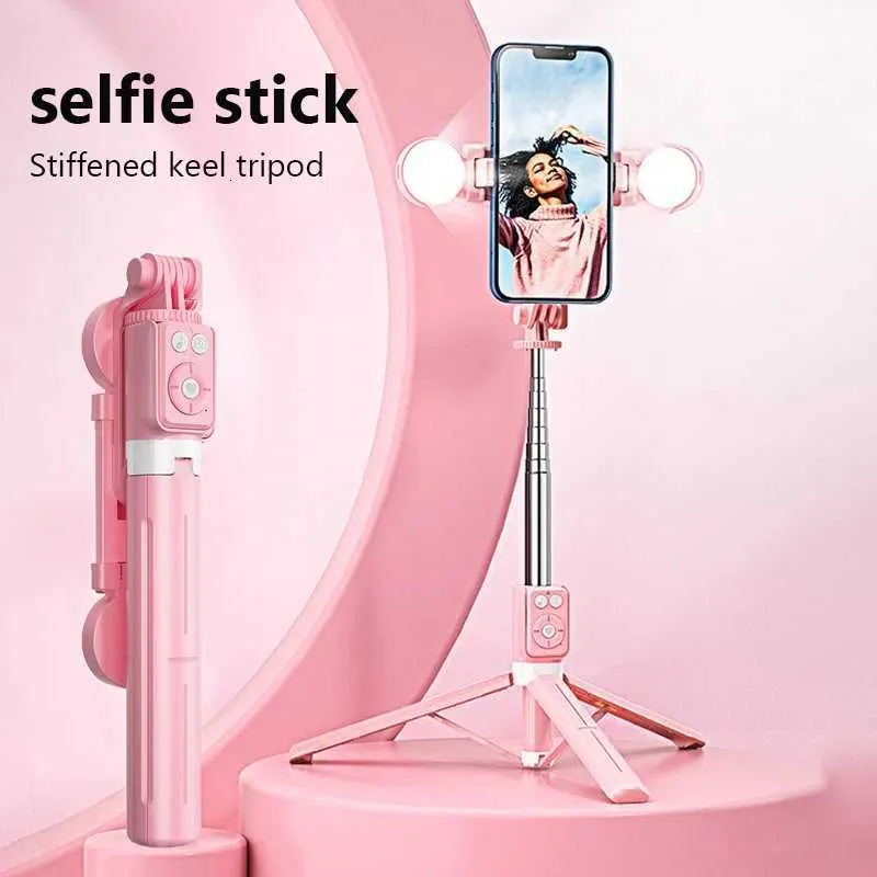 Wireless Selfie Stick Stand with Light Remote Exte...