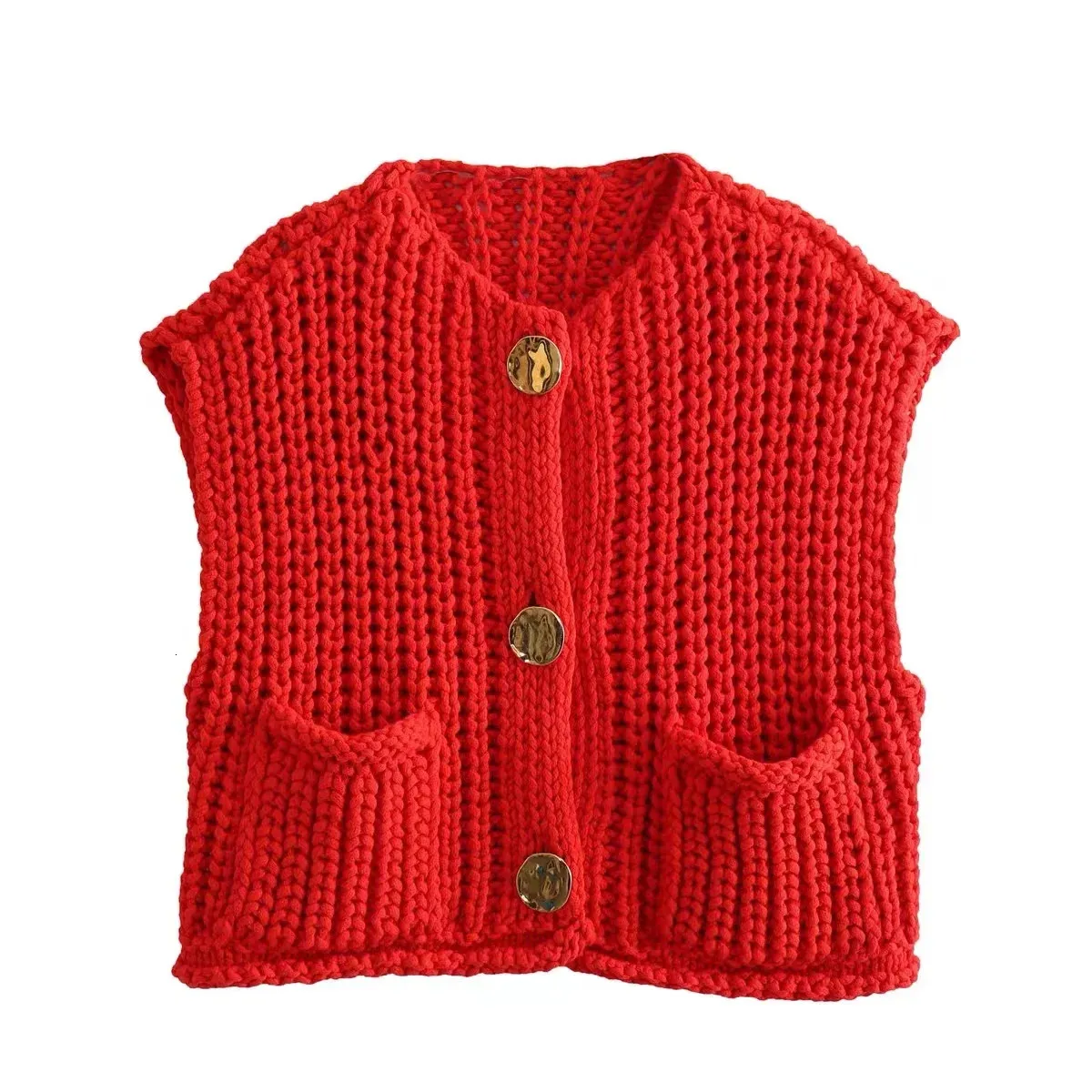 Crop Sweater Women Vest Woman Loose Korean Fashion Knit For Sleeveless Tops
