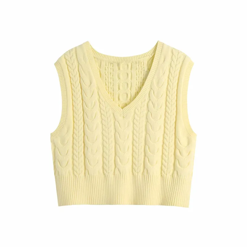 Casual Woman Loose Soft V Neck Knitted Vest