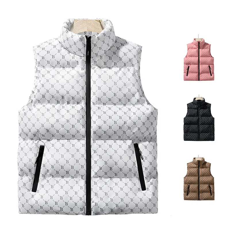 Men Vest Jacket Warm Sleeveless Jackets Winter Waterproof Zipper Coat Autumn Stand-up Collar Casual Waistcoat