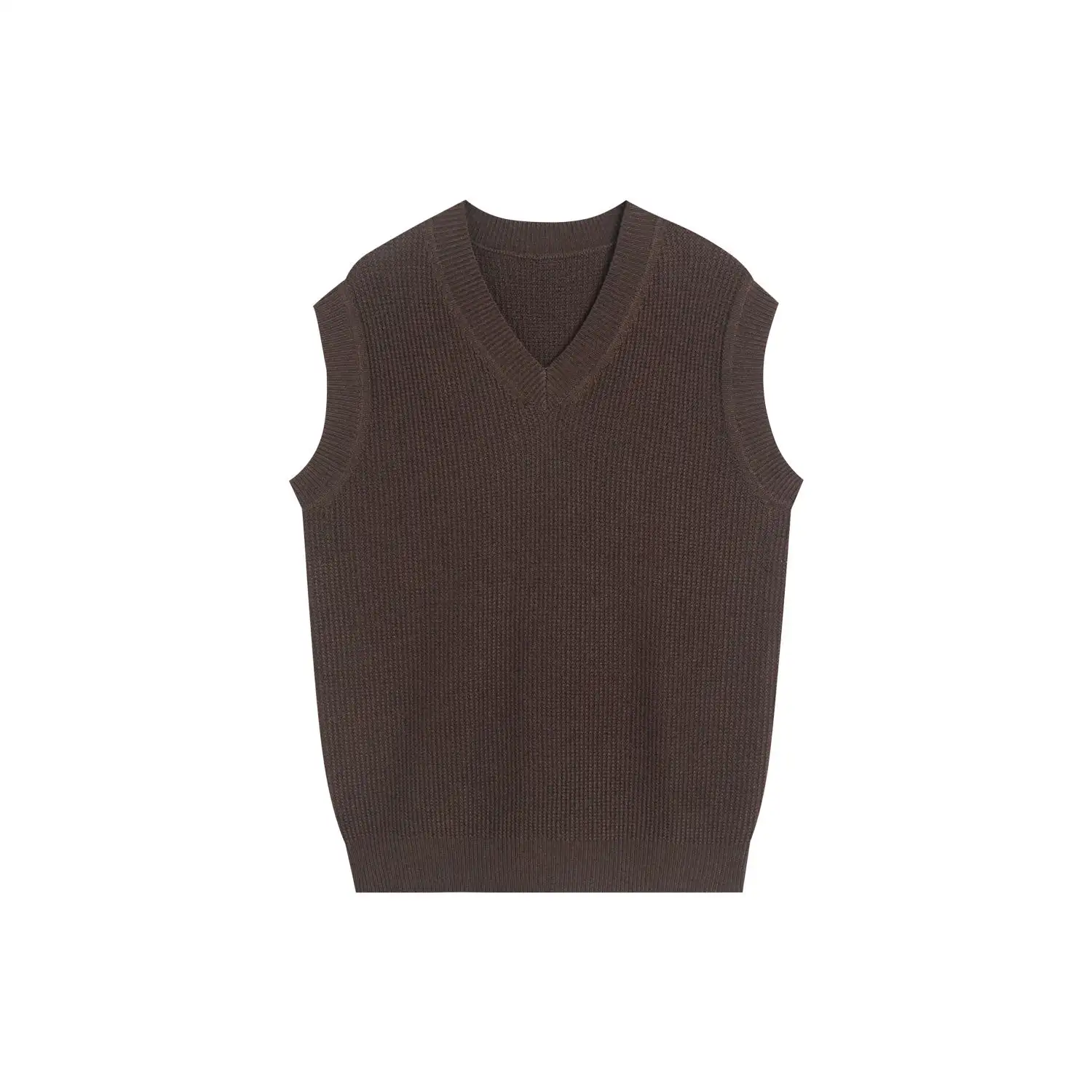 Vintage Sweater Vest for Men and Women V-neck Loose Solid Sleeveless Knitted Vest Sweater