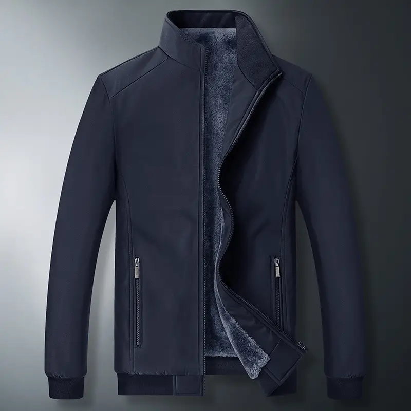 Men Jacket Thicken Cold-proof Stand Collar Men Coat Fashion Long Sleeve Business Casual Outerwear For Male