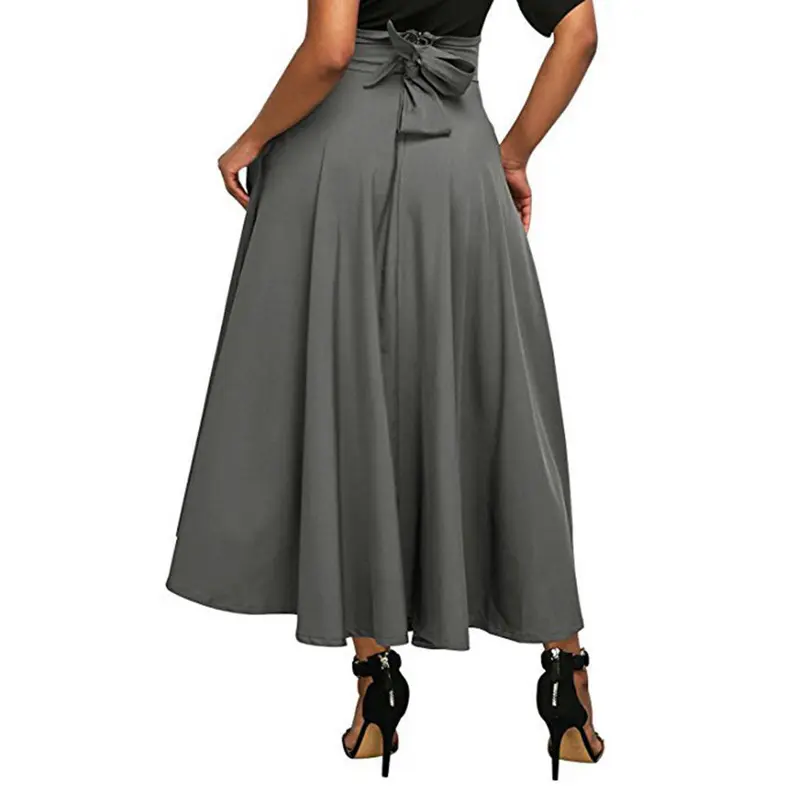 Women's Retro Flared Pleated Maxi Skirt