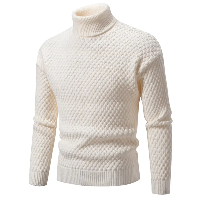 Turtleneck Sweater Casual Men's Rollneck Knitted Pullover Sweater Keep Warm Men Jumper Woolen Sweater